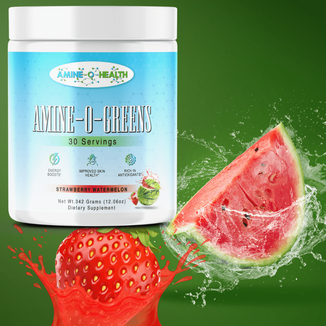 Organic Super Greens Powder – Watermelon | Energy, Detox & Immunity - Amine - O - Health Store