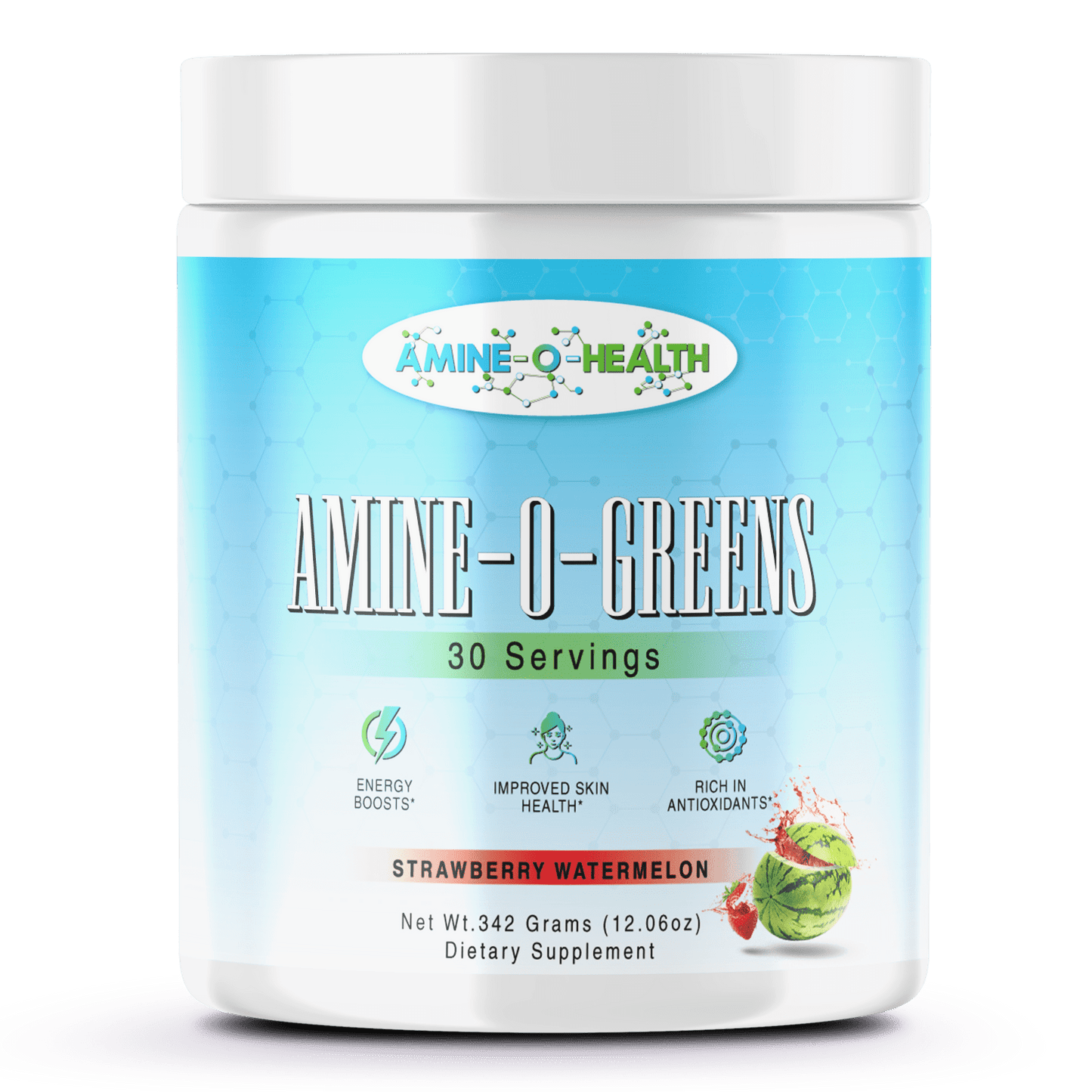 Organic Super Greens Powder – Watermelon | Energy, Detox & Immunity - Amine - O - Health Store