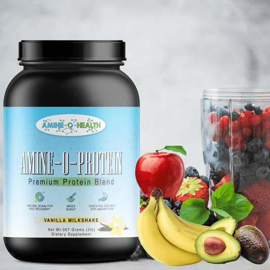 Whey Protein Powder 2lb – Vanilla | Muscle Growth & Recovery - Amine - O - Health Store